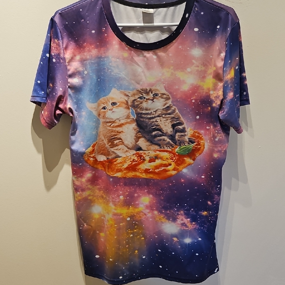 Galaxy Cat Print T-Shirt